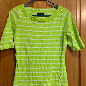 Bright Green Striped 1/2 Length Sleeves
